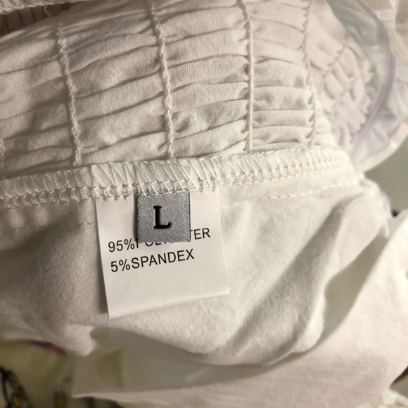 NWOT Dulzura Ruched Bow Crop Top Shirt Puff Long Sleeve Off Shoulder L - Picture 6 of 6